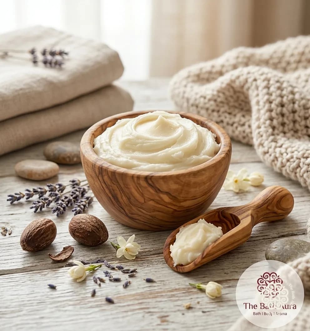 Unrefined shea butter, macro